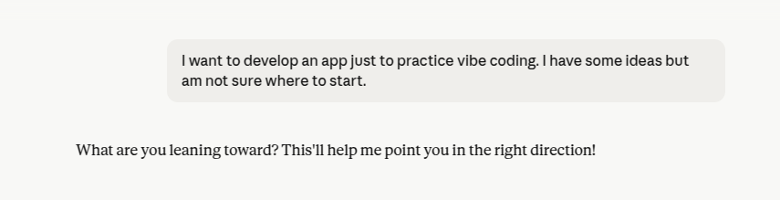 My first message to Claude